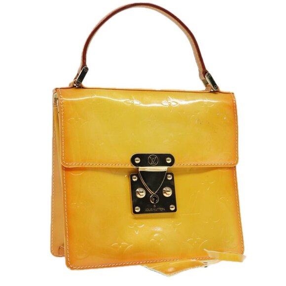 LOUIS VUITTON Monogram Vernis Spring Street Bag Lime Yellow M91068 Auth ep5323 - Picture 1 of 16